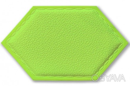 Декоративный самоклеящийся шестиугольник под кожу зеленый 200x230мм (1102) SW-00. . фото 1