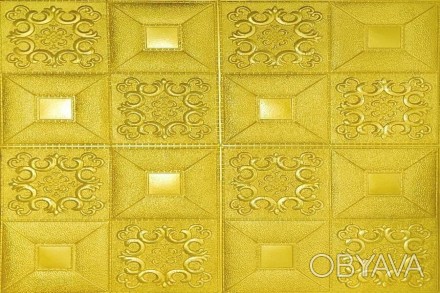 Самоклейка декоративна настінна-стельова 3D панель 385 SW-00001466 золото 700x70. . фото 1