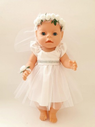 
Белый нарядный комплект для куклы Беби Бона / Baby Born 40- 43 см . Необычный н. . фото 3