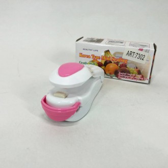 Міні зварювач пакетів Korea type mini sealing LUNA Білий з рожевим (DB0093) прос. . фото 9