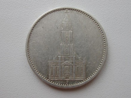 Третий рейх 5 марок 1934 J. Серебро.. . фото 3