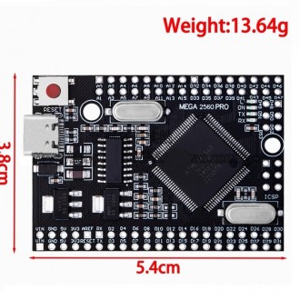 Arduino MEGA 2560 Pro Embed Micro-USB
Arduino MEGA2560 Pro Mini — це компактна й. . фото 4