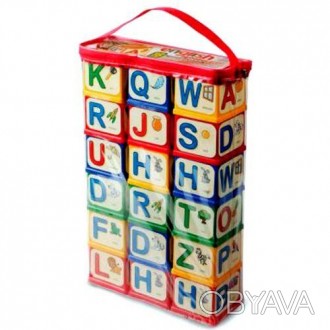 Пластикові кубики "Англійський алфавіт", 18 шт. Кубики великі, кріпляться між со. . фото 1