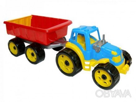 Пластиковый трактор с прицепом сзади._
Бренд: Технок
Цвет: Синий
Габариты в упак. . фото 1
