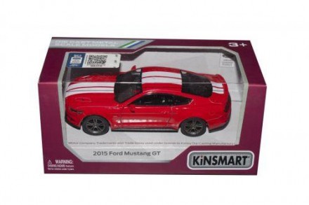 Машинка KINSMART "Ford Mustang GT". Инерционная, металличекая, открываются двери. . фото 3