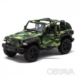Машинка KINSMART "Jeep. Wrangler camo edition". Металлическая, инерционная, рези. . фото 1