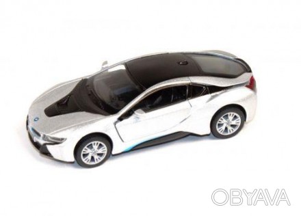 Машинка "BMW i8". Металлическая в стиле двухдверного купе BMW I8, открываются дв. . фото 1