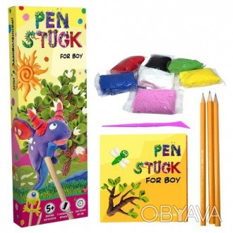 Набор для творчества "Pen Stuck". Позволяет создать из воздушного пластилина укр. . фото 1