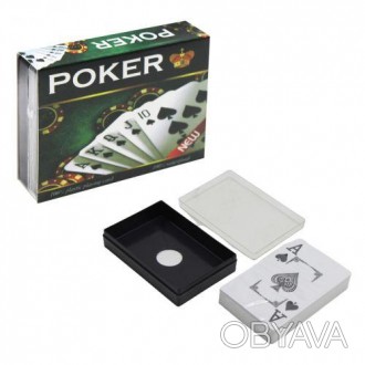 Колода карт для гри в покер. Виконано з якісного, міцного пластику. Упаковані в . . фото 1