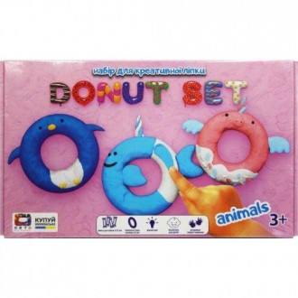 Набір для ліплення "Donut Set Animals" дозволить самостійно створити яскраві, не. . фото 2