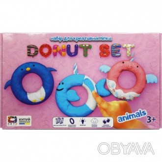 Набір для ліплення "Donut Set Animals" дозволить самостійно створити яскраві, не. . фото 1