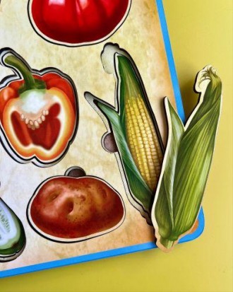 Двошаровий сортер- пазл з овочами, які виглядають дуже реалістично. Нижній шар -. . фото 5
