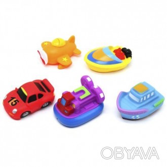 Набір гумових іграшок-пищалок для ванної порадує малюка під час купання. Іграшки. . фото 1