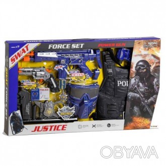 Игровой набор "Полиция". В комплекте есть: автомат, пистолет, бронежилет, маска . . фото 1