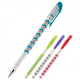 Кулькова ручка з ковпачком "Breeze". Колір пасти: блакитний. Різні види асортиме. . фото 2