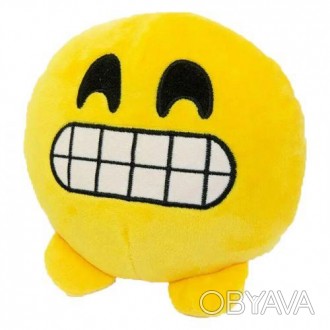 Милая плюшевая игрушка в виде эмодзи (emoji) "Зубастик". Очень мягкая и приятная. . фото 1