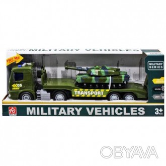 Инерционный автовоз с танком - захватывающая игрушка для детей. Автовоз оснащен . . фото 1