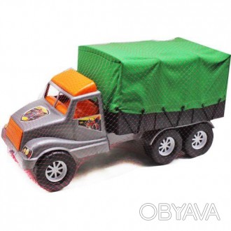 Машинка пластикова "Вантажівка" з тентом на блискавки, всередині є місце щоб пер. . фото 1