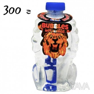 Гіпоалергенні мильні бульбашки у пляшці у вигляді лева. Обєм – 300 мл. Спеціальн. . фото 1