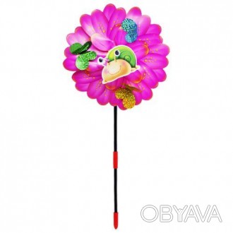 Яскравий та барвистий вітрячок. Іграшка складається з основи у вигляді квіточки-. . фото 1