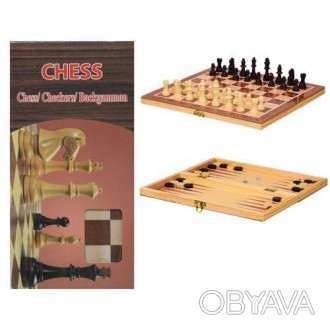 Набор включает в себя деревянную доску, предназначенную для игры в шашки, шахмат. . фото 1