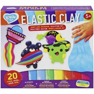 Набор для креативного творчества "Elastic Clay". Самозастывающий пластилин очень. . фото 2