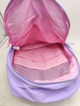 Детский школьный рюкзак в красивом дизайне пастельных оттенков. Резиновый брелок. . фото 4