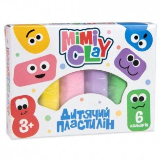 Набір для творчості "Дитячий пластилін: Mimi clay", 6 кольорів. У наборі 6 стікі. . фото 3