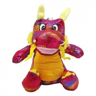 Мила мʼяка іграшка у вигляді кумедного дракончика з різнобарвною блискучою луско. . фото 2
