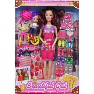 Лялька Emily в яскравій летній сукні. У ляльки розкішне довге волосся. Руки та н. . фото 2