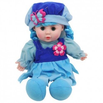 Мʼяка лялька для малюків, одягнена в гарне вбрання, що нагадує квіточку. У ляльк. . фото 2