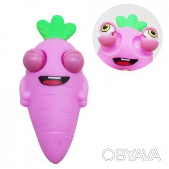 Оригінальна гумова іграшка-антистрес "Popping eyes" у вигляді морквинки. Якщо ст. . фото 1