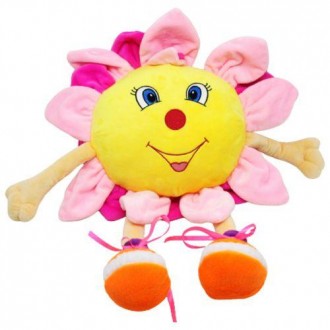 Смішні мʼякі іграшки у вигляді квіточки з веселою посмішкою. Має мʼякі ручки та . . фото 2
