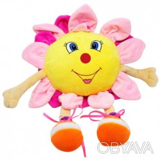Смішні мʼякі іграшки у вигляді квіточки з веселою посмішкою. Має мʼякі ручки та . . фото 1