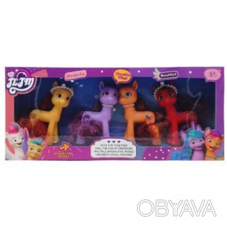 Ігровий набір "Поні: My Little Pony" складається з чотирьох гумових фігурок, які. . фото 1