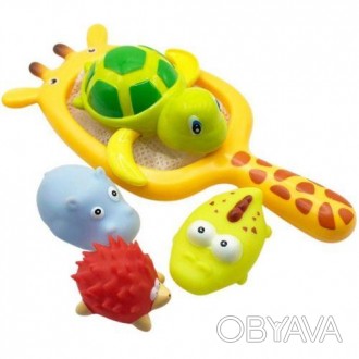 Оригинальный набор игрушек для ванны, в который входит 6 ярких мячиков-пищалок и. . фото 1
