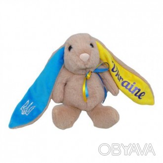 Очаровательная мягкая игрушка в виде кролика, украшенного украинской символикой.. . фото 1