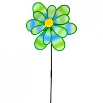 Яркая игрушка-ветрячок. Игрушка состоит из 2-х основ в виде текстильного цветочк. . фото 2