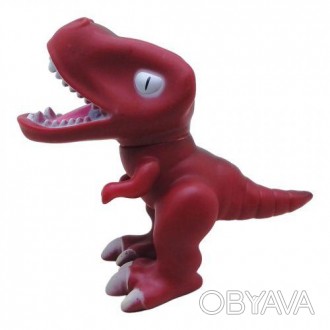Кумедна іграшка у вигляді динозавра. Виконана із міцної гуми, іграшка стійка та . . фото 1