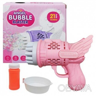 Детский пистолет, созданный для веселой игры с мыльными пузырями. Оснащен 21 отв. . фото 1