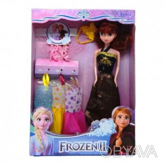 Лялька у вигляді персонажа популярного мультфільму "Frozen" з великим гардеробом. . фото 1