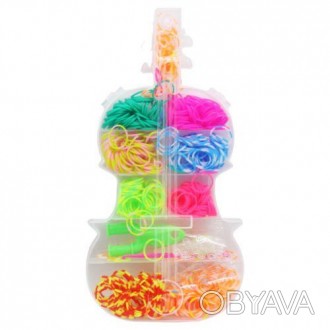 Набор ярких разноцветных резиночек в оригинальной прозрачной коробочке в виде цв. . фото 1
