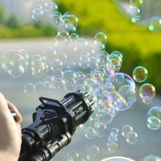 Игрушечный бластер-пулемет, пускающий большое количество мыльных пузырей, предна. . фото 4