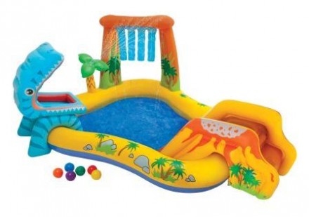 Надувний дитячий ігровий центр являє собою надувний міні-басейн з гіркою. Ігрови. . фото 2