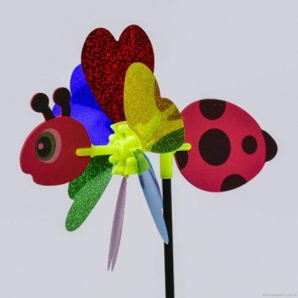 Яскравий барвистий вітрячок. Іграшка складається з м'якої основи у вигляді комах. . фото 6