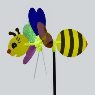 Яскравий барвистий вітрячок. Іграшка складається з м'якої основи у вигляді комах. . фото 4