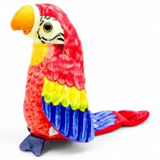 Інтерактивна мʼяка іграшка-повторюшка "Папуга". Повторює слова та фрази кумедним. . фото 2