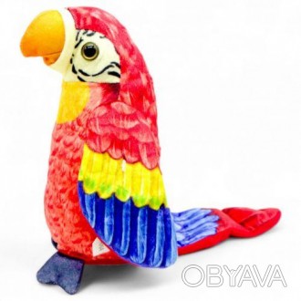 Інтерактивна мʼяка іграшка-повторюшка "Папуга". Повторює слова та фрази кумедним. . фото 1