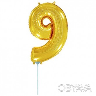 Яркий шарик из фольги "День рождения" сделан в виде цифры. Размер шарика - 43 х . . фото 1