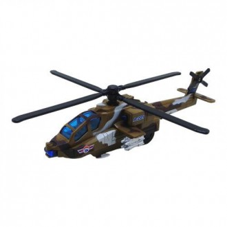 Дитяча іграшка у вигляді реалістичного вертольота. Під час руху іграшки лопаті п. . фото 2